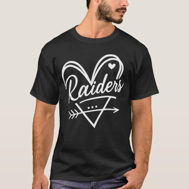 Retro Raiders Heart Gift for Men Women Kid Boy Gir T-Shirt (Vorderseite)