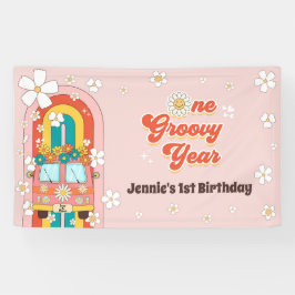 Retro Rainbow 1. Geburtstag Banner