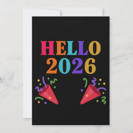 Retro Rainbow 2026 Party Poppers Celebrate Fun Einladung