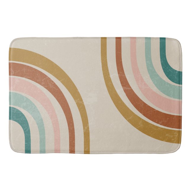 Retro Rainbow Bath Mat Badematte (Vorderseite)