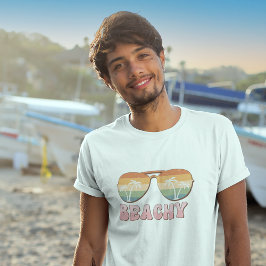 Retro Rainbow Beachy Sonnenbrille mit Palmen T-Shirt