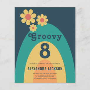 Retro Rainbow Birthday Party Flyer