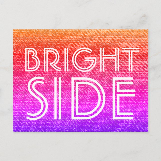 Retro Rainbow Bright Side Happy Motivierend Postkarte (Vorderseite)