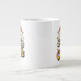 Retro Rainbow Coffee Delight Jumbo-Tasse