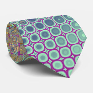 Retro Rainbow Dots Fraktal Krawatte