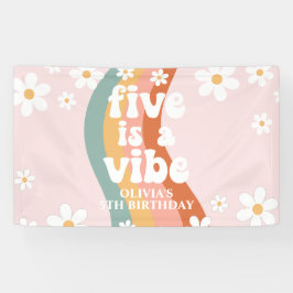 Retro Rainbow Five ist ein Vibe Daisy 5. Geburtsta Banner