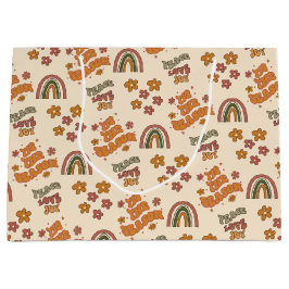 Retro Rainbow Flower Christmas Große Geschenktüte