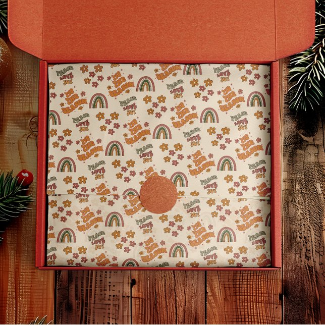 Retro Rainbow Flower Christmas Seidenpapier (Von Creator hochgeladen)