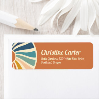 Retro Rainbow Groovy Baby Dusche Rücksendeadresse 