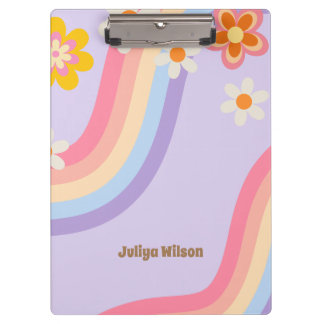 Retro Rainbow Groovy Klemmbrett