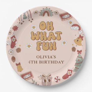 Retro Rainbow Groovy Weihnachten Geburtstagsparty Pappteller