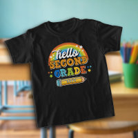 Retro Rainbow Hallo Zweite Klasse mit Jahr