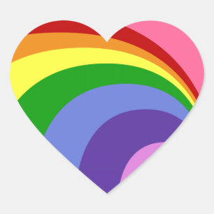 Retro Rainbow Heart Stickers