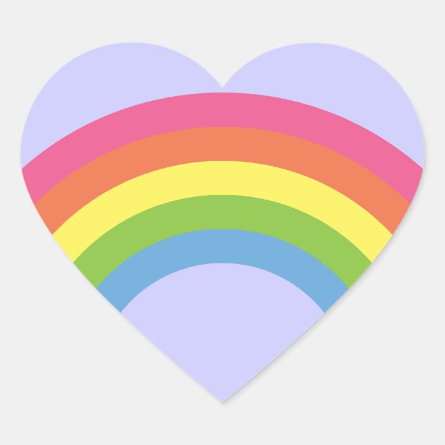 Retro-Rainbow-Herzkleber der 80er Jahre Herz-Aufkleber (Vorderseite)