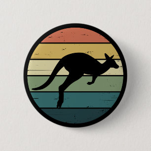 Retro Rainbow Kangaroo Button