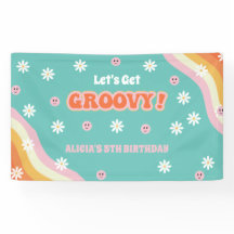 Retro Rainbow Let's Get Groovy Birthday