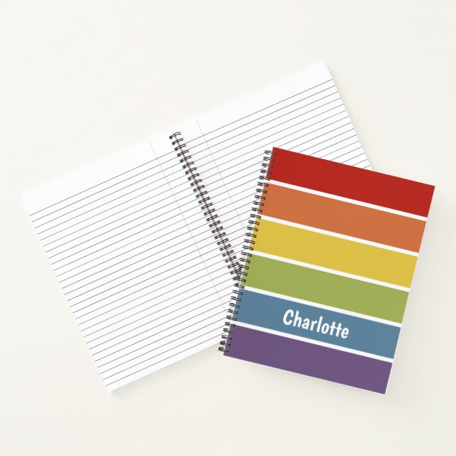 Retro-Rainbow-LGBT Personalisiert Notizbuch (Innenseite)