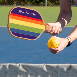 Retro Rainbow Navy Blue Olive Green Individuelle N Pickleball Schläger