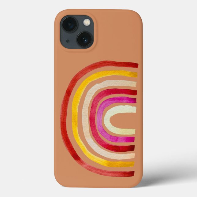 Retro Rainbow niedliche Wasserfarbe Case-Mate iPhone Hülle (Rückseite)