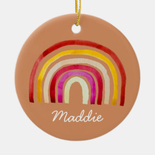 Retro Rainbow niedliche Wasserfarbe Keramik Ornament