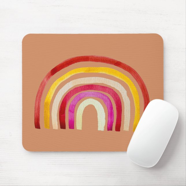 Retro Rainbow niedliche Wasserfarbe Mousepad (Mit Mouse)