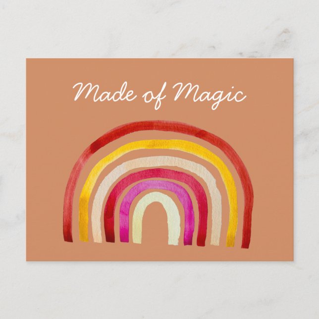 Retro Rainbow niedliche Wasserfarbe Postkarte (Vorderseite)