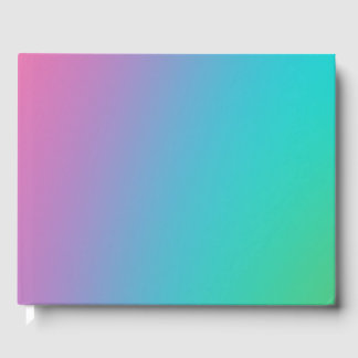 Retro Rainbow Ombre Gradient Blur Abstract Design Gästebuch
