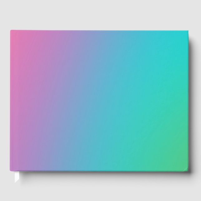 Retro Rainbow Ombre Gradient Blur Abstract Design Gästebuch (Vorderseite)
