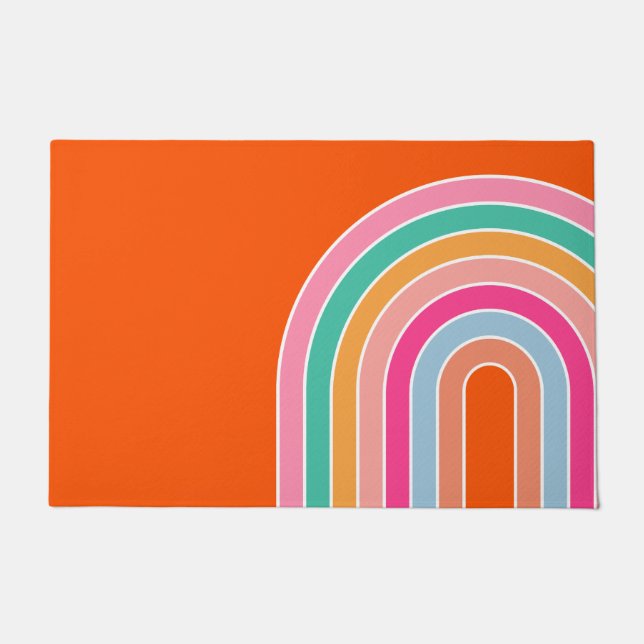 Retro Rainbow Orange Fußmatte (Vorderseite)