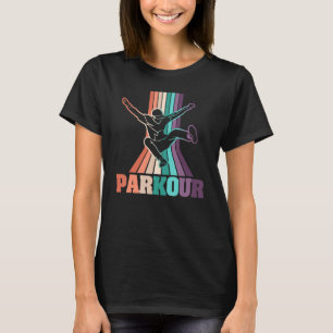 Retro Rainbow Parkour Freerunner Parkor Kids Boys T-Shirt