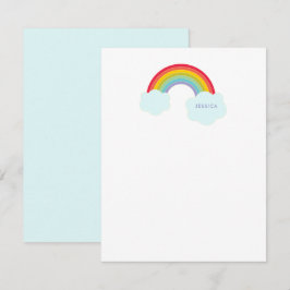 Retro Rainbow Personalisiert Stationer für Kinder Mitteilungskarte