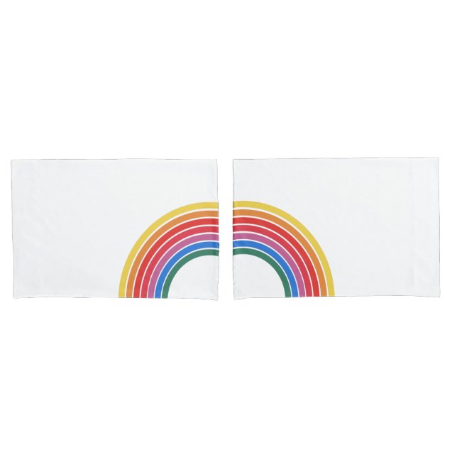 Retro Rainbow Pillow Case Kissenbezug (Vorderseite-Set)
