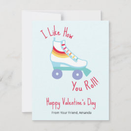 Retro Rainbow Roller Skate Klasse Valentine Ankündigung