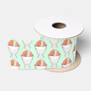Retro Rainbow Sherbet Eiscreme Nachtisch Minze Grü Satinband