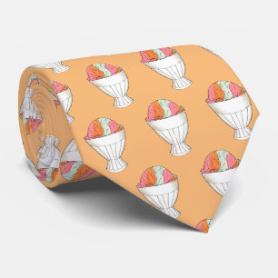 Retro Rainbow Sherbet Ice Cream Dessert Orange Krawatte