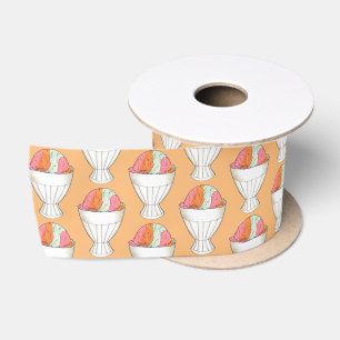 Retro Rainbow Sherbet Ice Cream Dessert Orange Satinband