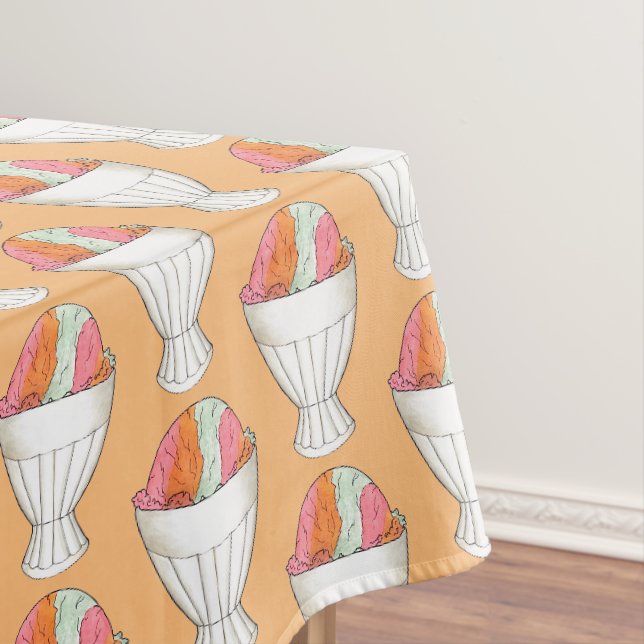 Retro Rainbow Sherbet Ice Cream Dessert Pastell Tischdecke (Beispiel)