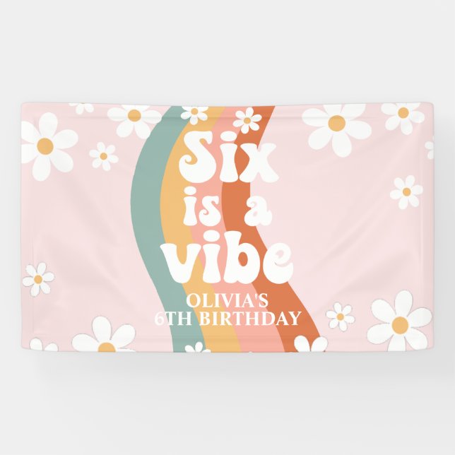 Retro Rainbow Six ist ein Vibe Daisy 6. Banner (Horizontal)
