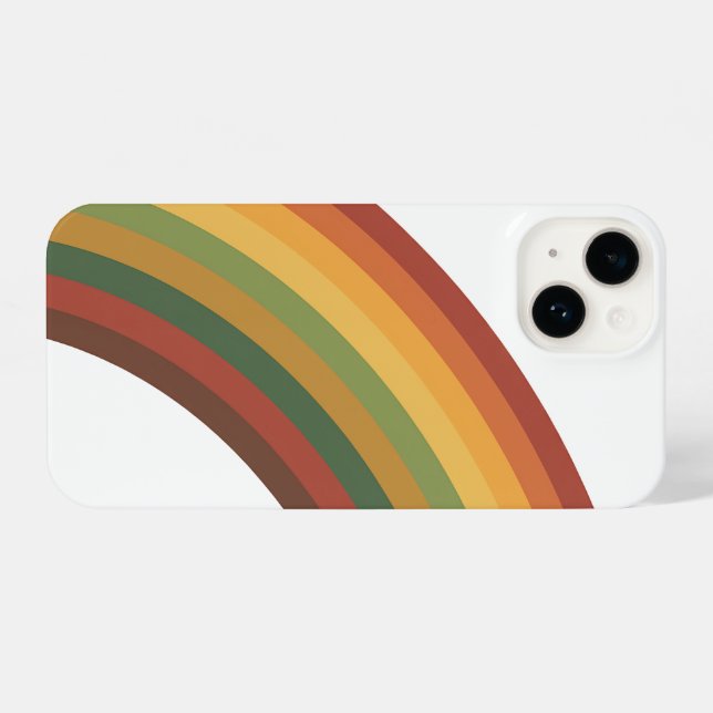 Retro Rainbow Stripes iPhone 14 Hülle (Rückseite (Horizontal))