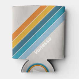Retro Rainbow Stripes with Name Dosenkühler