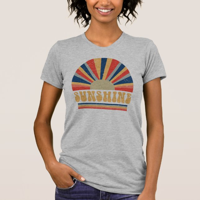 Retro Rainbow Sunshine T-Shirt (Vorderseite)