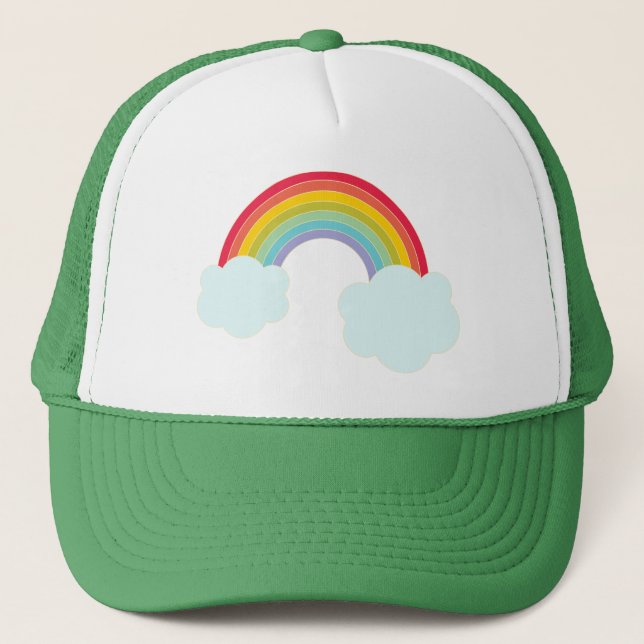 Retro Rainbow Trucker Hat Truckerkappe (Vorderseite)