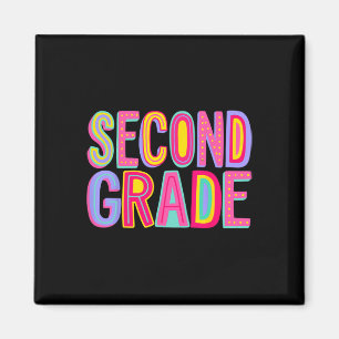 Retro Rainbow Vibes Ck bis Schule 2 Magnet