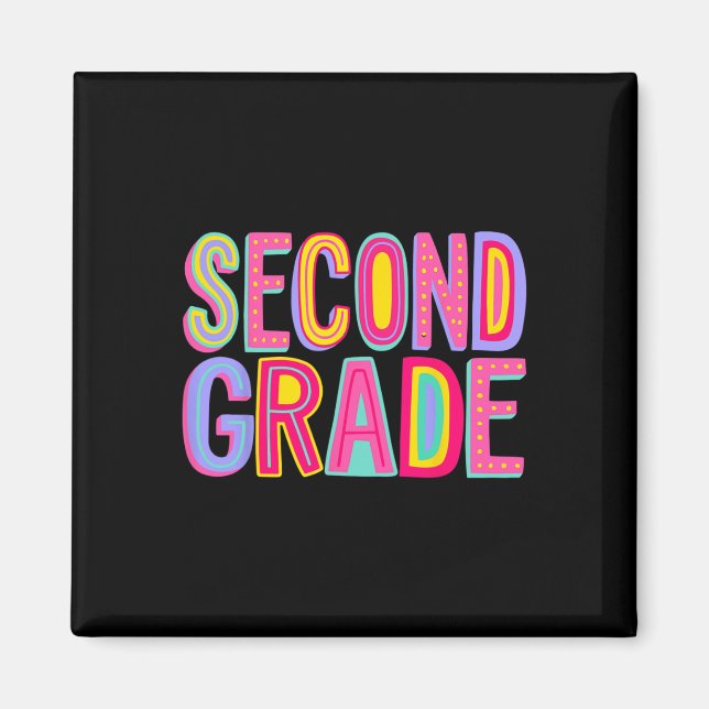 Retro Rainbow Vibes Ck bis Schule 2 Magnet (Vorne)
