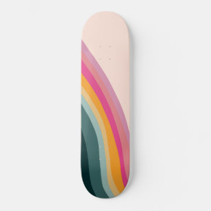 Retro Rainbow Wave #1 #wall #art Skateboard
