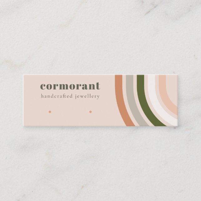 Retro Rainbow Wüste Chic Stuck Earring Display Mini Visitenkarte (Vorderseite)