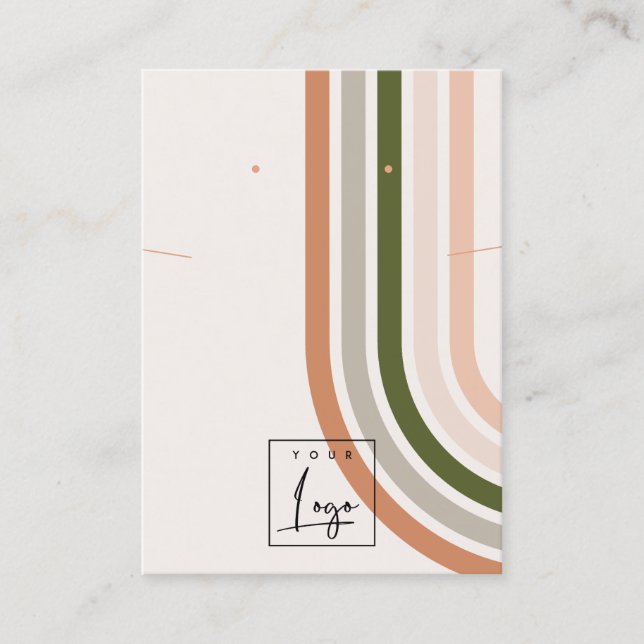 Retro Rainbow Wüstenlogos mit Nekklace Display Visitenkarte (Vorderseite)