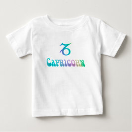 Retro Rainbow Zodiac Sign Capricorn Baby T-shirt