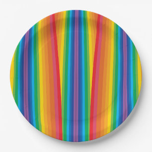 Retro Rainbows 9" Papierplatte Pappteller