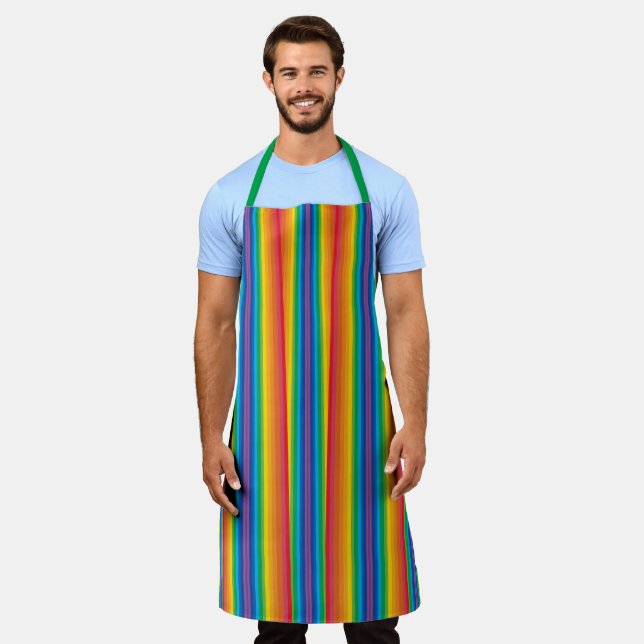 Retro Rainbows Große Schürze (Getragen)